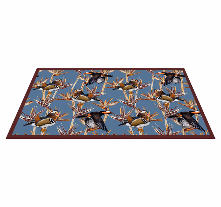 Vinyl Teppich Tiere mandarinenten-muster - TenStickers