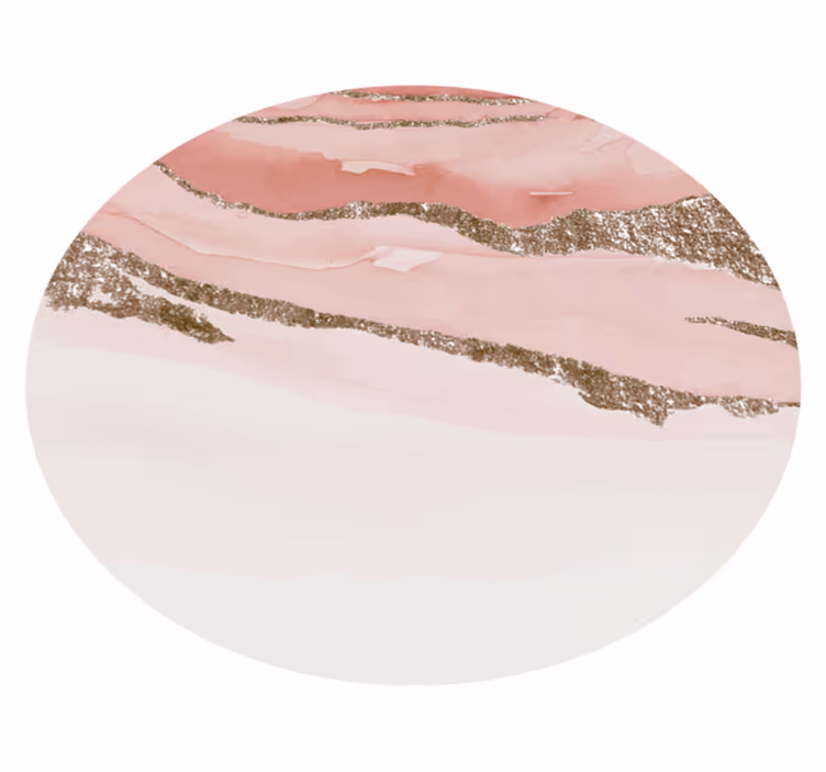 Vinyl Teppich Rund abstraktes Design Rosa-Gold - TenStickers
