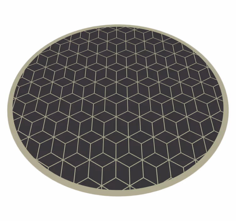 Vinyl Teppich Geometrisch kreisförmiges Würfelmuster - TenStickers
