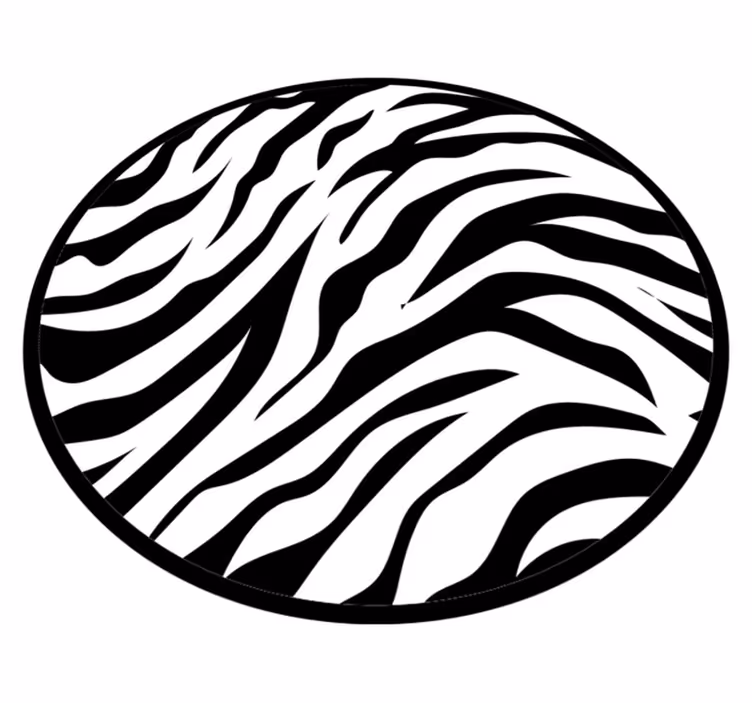 Vinyl Teppich Tiermuster Zebrastreifen Kreisdesign - TenStickers