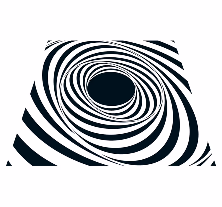 Vinyl Teppich geometrisch schwarz-weißes wirbelmuster - TenStickers