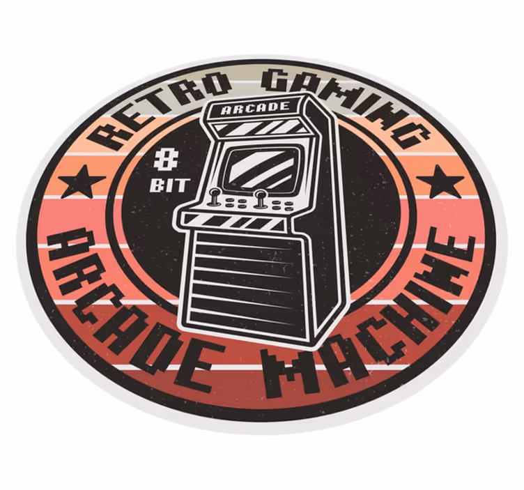 Vinyl Teppich Jugendliche rundes retro Arcade Gaming Design - TenStickers