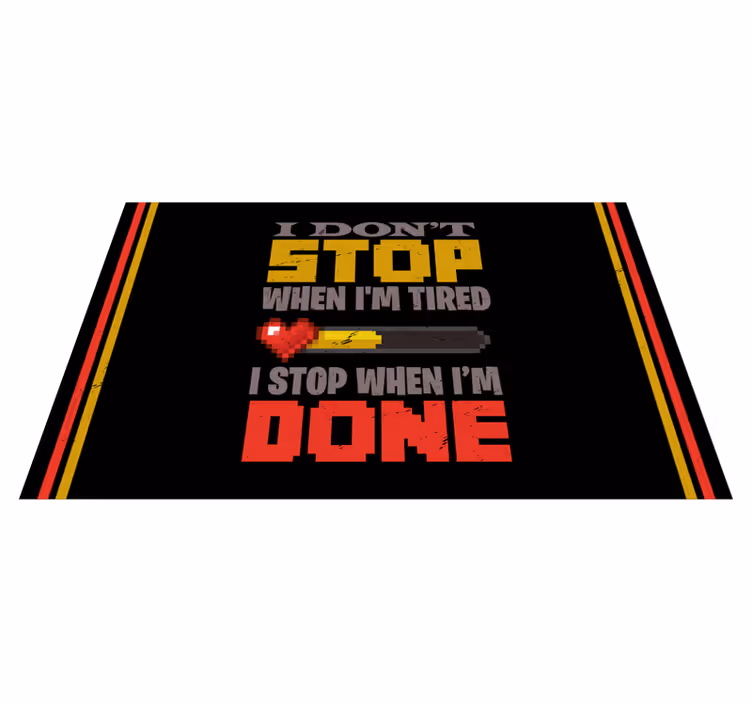 Vinyl Teppich Spruch motivierender Spruch mit Gamingdesign - TenStickers