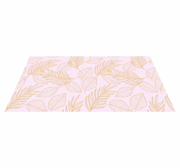 Vinyl Teppich Blumen goldenes Blattmuster - TenStickers