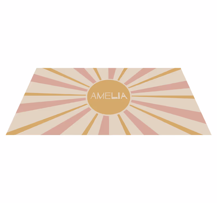 Vinyl Teppich mit Name personalisierter Sonnenstrahl-Text - TenStickers