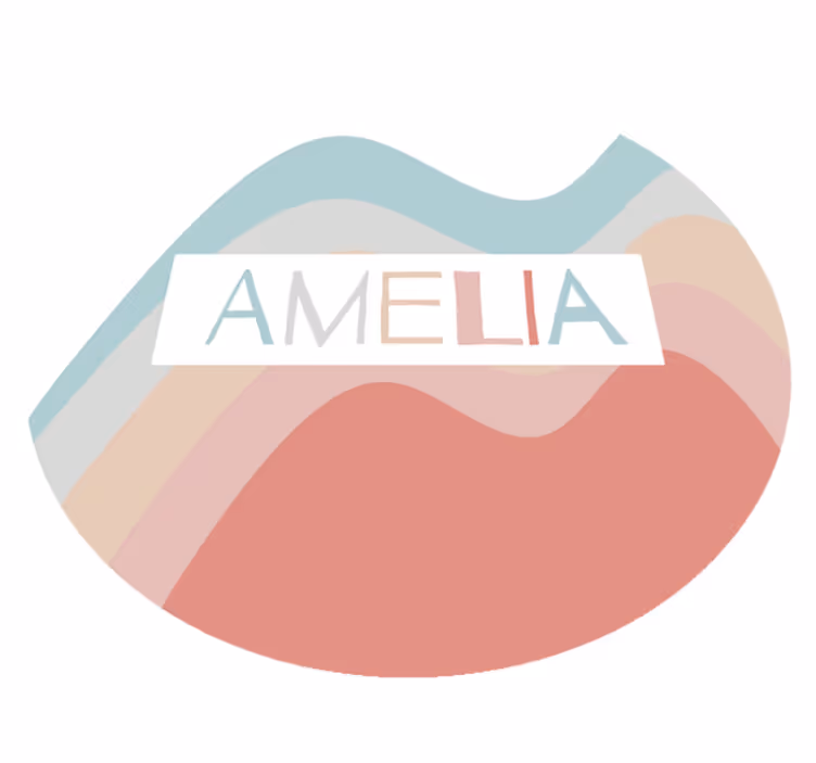 Vinyl Teppich mit Name abstraktes buntes Design - TenStickers