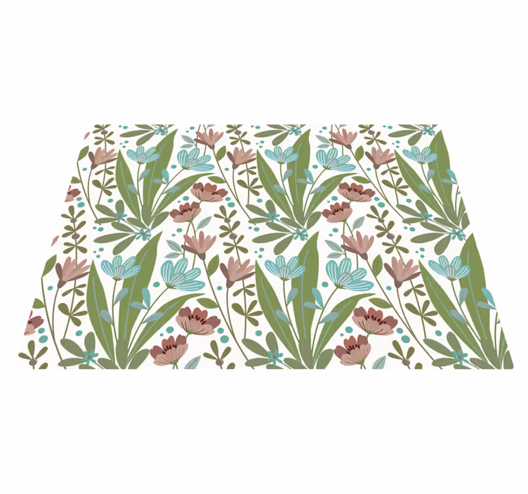 Vinyl Teppich Blumen florales Botanikmuster - TenStickers
