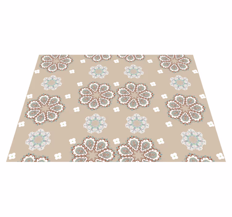 Vinyl Teppich Blumen Elegantes Mosaikmuster - TenStickers