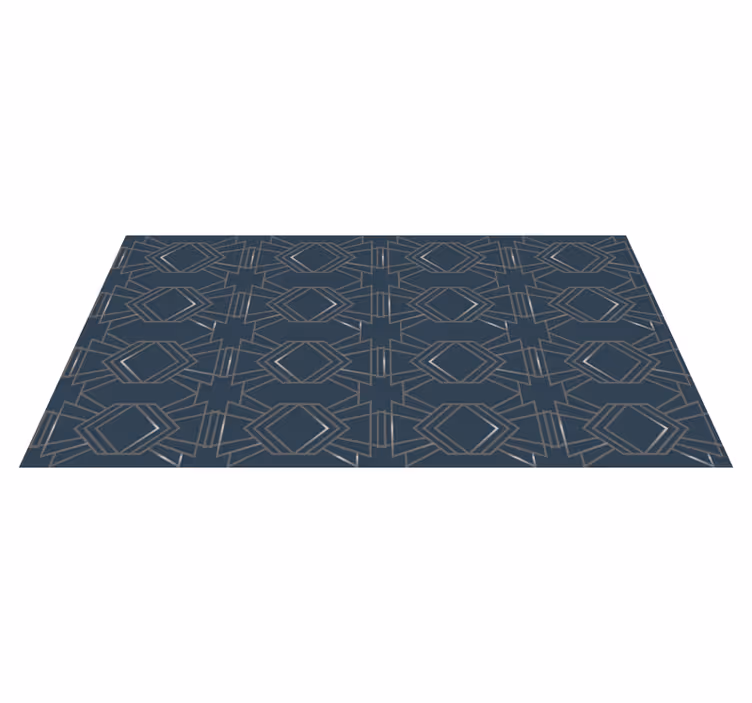 Vinyl Teppich Geometrisch blaues geometrisches Muster - TenStickers