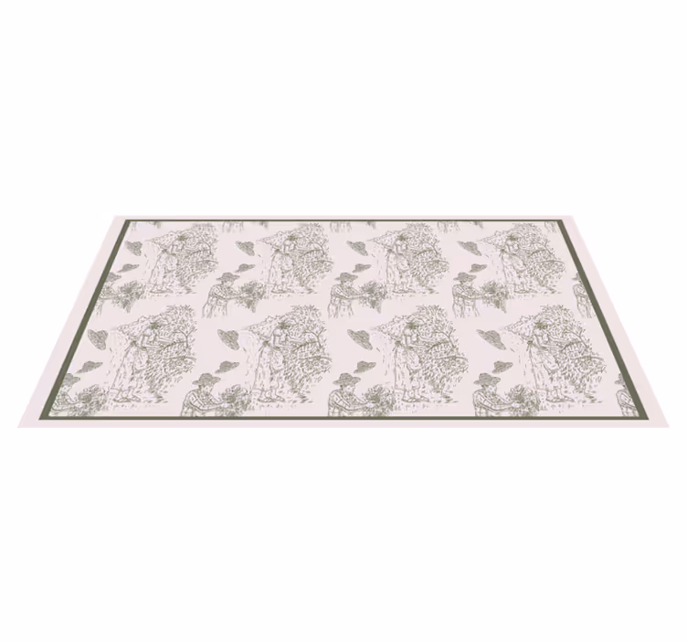 Vinylteppich Vintage monochrome Jungle Sketch - TenStickers