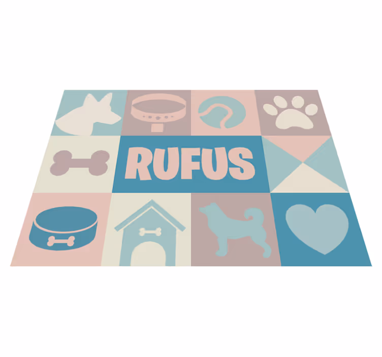 Vinylteppich Tiere Hundemotive mit Name - TenStickers