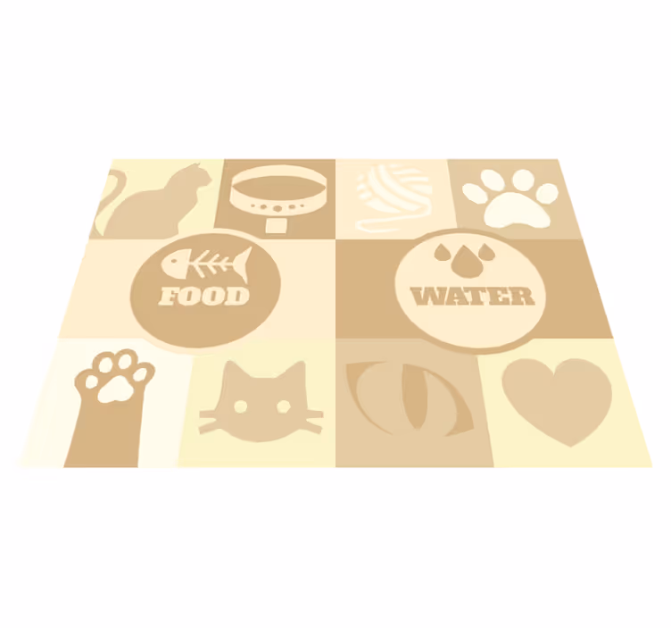 Vinylteppich Tiere Essensunterlage Katzen - TenStickers