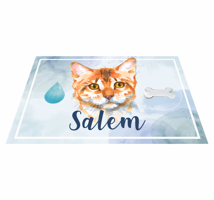 Vinylteppich Tiere Katzenmotiv mit Name - TenStickers