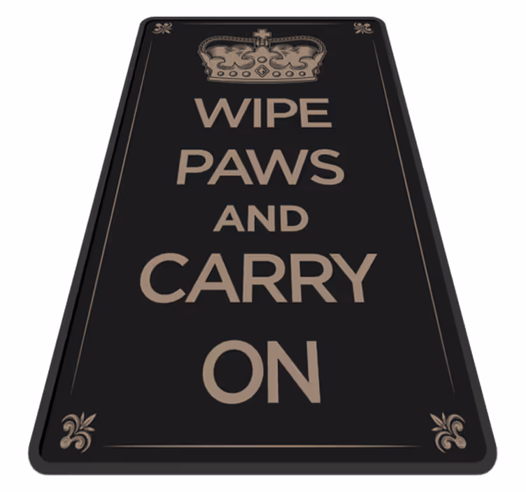 Vinylteppich Spruch Wipe paws - TenStickers