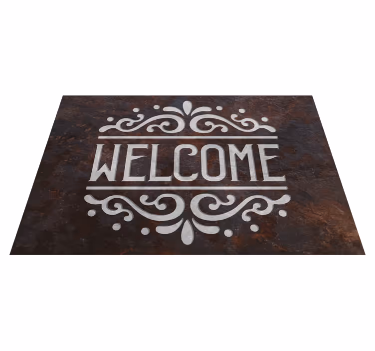 Vinylteppich Diele Altes Willkommen Schild - TenStickers