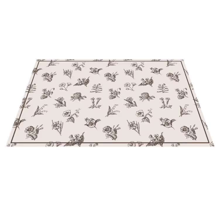 Vinylteppich Blumen Blätter und Pflanzen - TenStickers