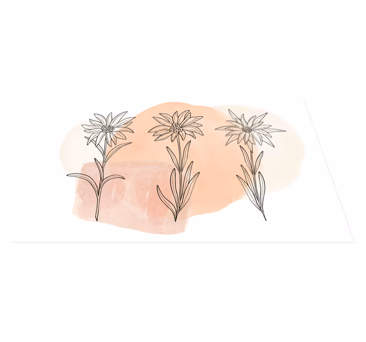 Vinylteppich Blumen Edelweiss Motive - TenStickers