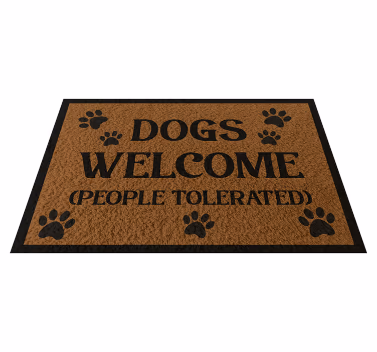 Vinylteppich Spruch Hunde willkommen - TenStickers