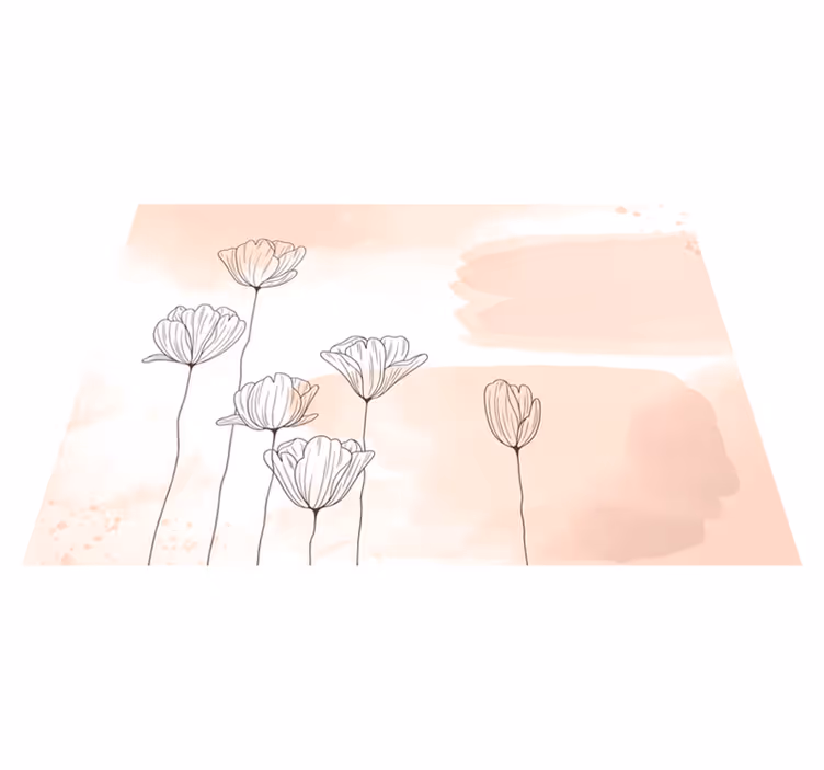 Vinylteppich Blumen Blumen linien - TenStickers