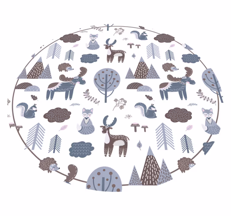Vinylteppich nordisch Nordische Tiere - TenStickers