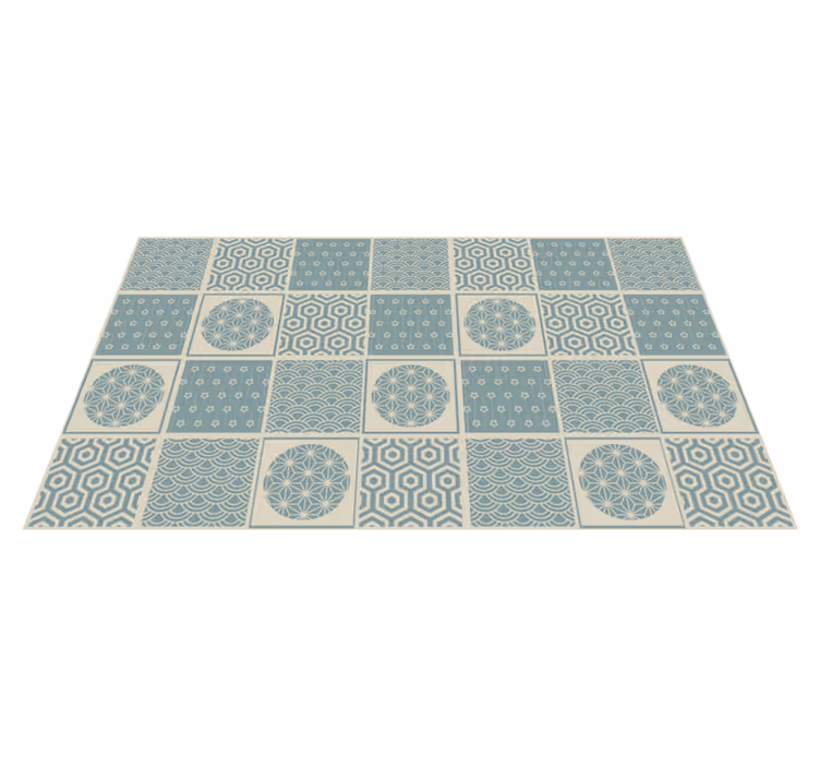 Vinyl Teppich Fliesenoptik blöcke mit geometrischen mustern - TenStickers