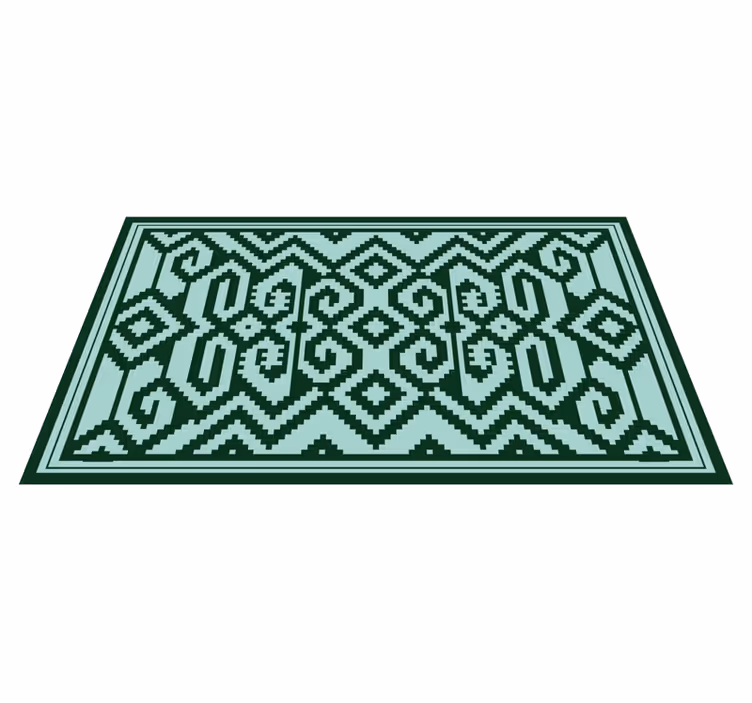 Vinyl Teppich nordisch grüne geometrische muster - TenStickers