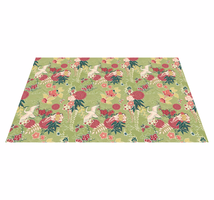 Vinylteppich Blumen orientalische Seide - TenStickers