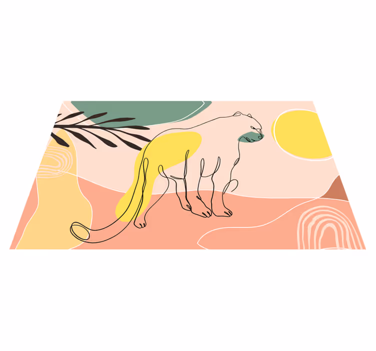 Vinylteppich Tier gezeichnete Panther - TenStickers