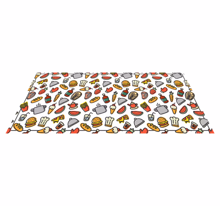 Vinylteppich modern lebensmittel-Symbole - TenStickers