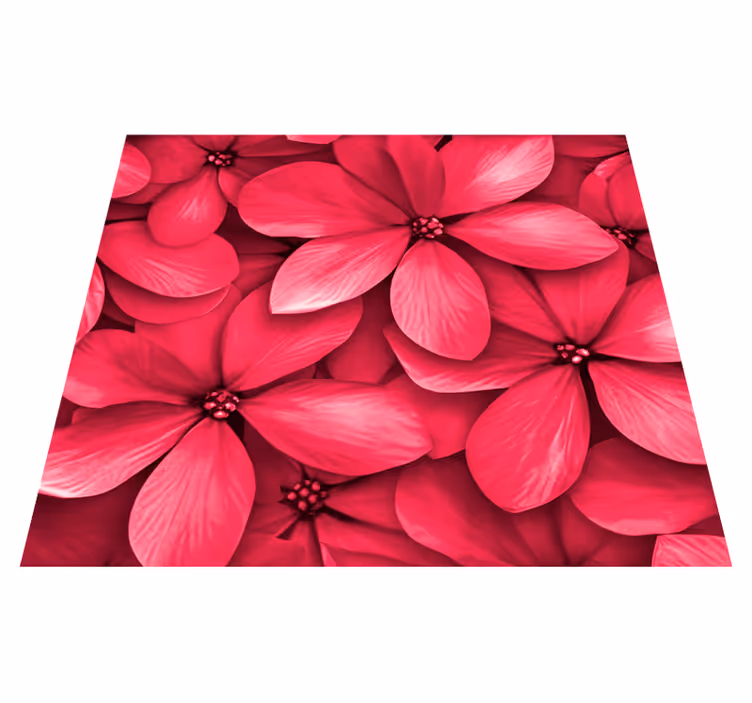 Vinylteppich Flur digitale rote Blumen - TenStickers
