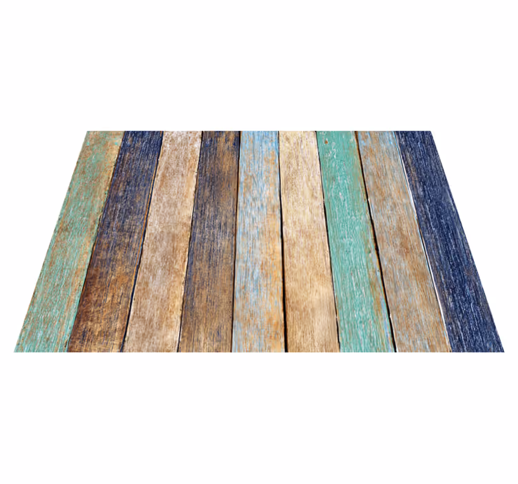 Vinyl Teppich Holz Alte Farbleisten - TenStickers
