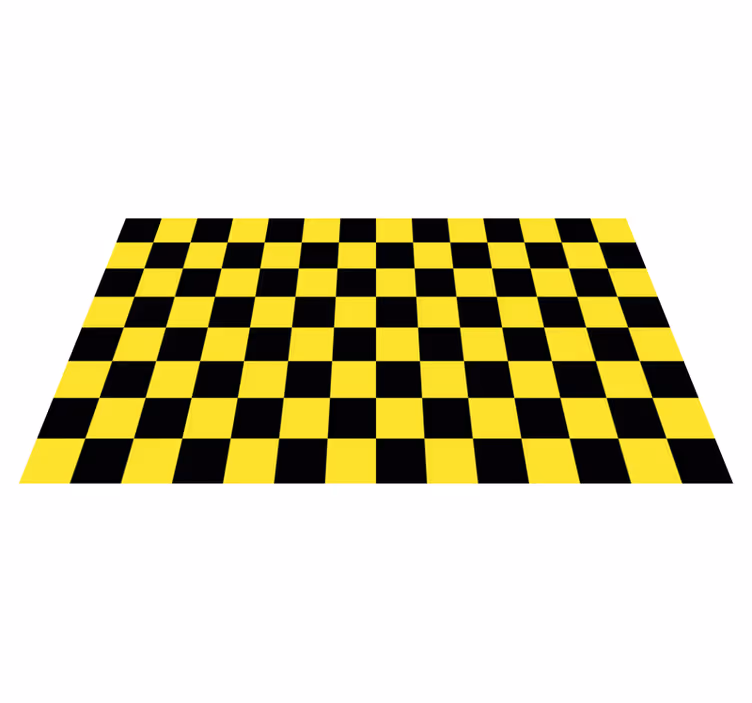 Vinyl Teppich Gelb Schwarzes Schachbrett - TenStickers