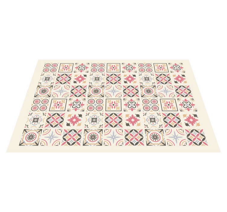 Vinyl Teppich Fliesenoptik Rot - TenStickers