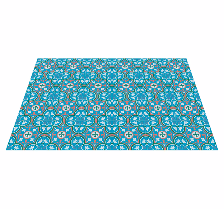 Vinylteppich Retro blaue Hydraulikfliese - TenStickers