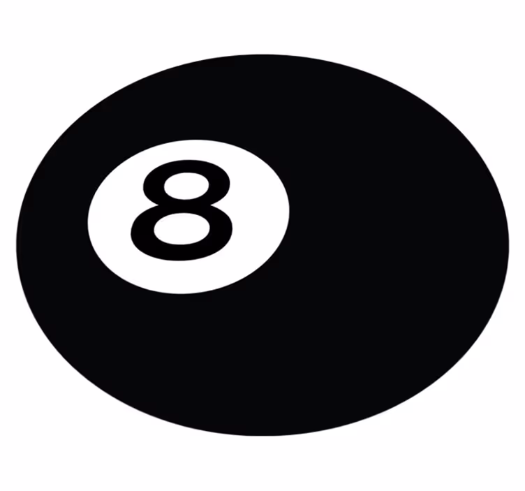 Vinyl Teppich rund Billardkugel Nummer 8 - TenStickers