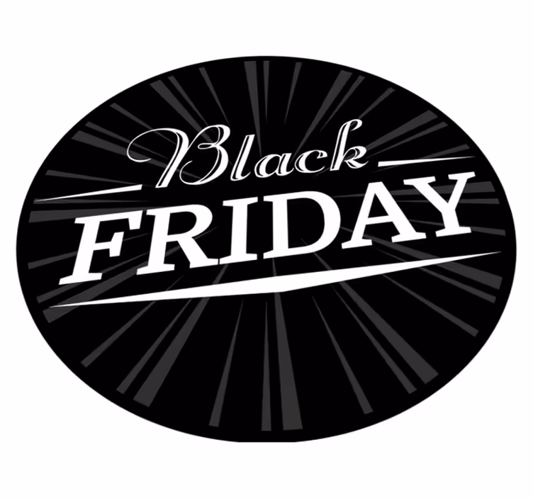 Schwarz Vinyl Teppich rund Black Friday - TenStickers