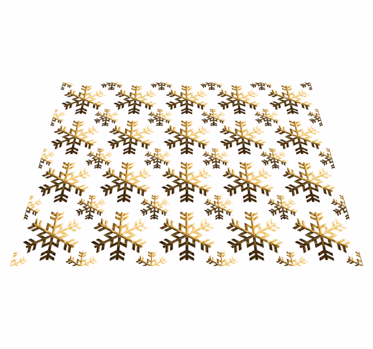 Vinyl Teppich Muster goldenen Schneeflocken - TenStickers