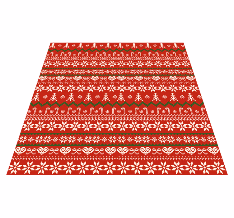 Vinyl Teppich Weihnachten Textil Muster - TenStickers