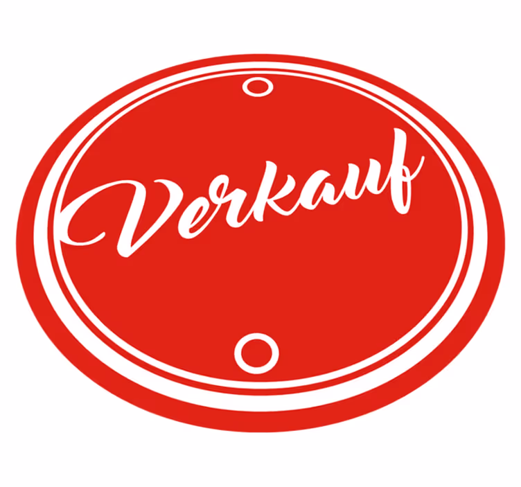 Vinyl Teppich rund text verkauf Rot - TenStickers