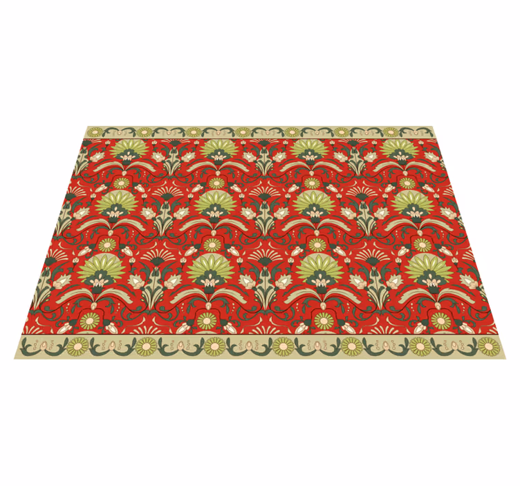 Vinyl Teppich Esszimmer traditionelles florales Design - TenStickers