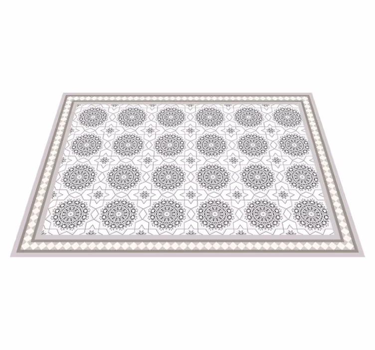 Vinyl Teppich Esszimmer marokkanisches hellgraues Design - TenStickers
