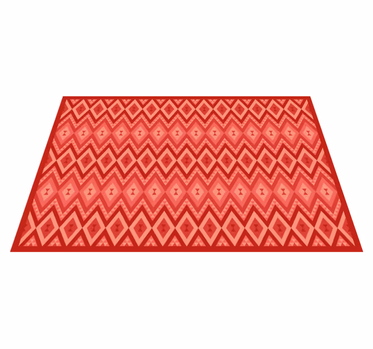 Vinyl Teppich rot Zick Zack Muster - TenStickers