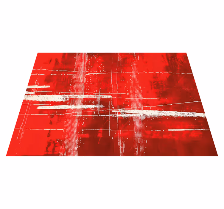 Vinyl Teppich rot modernes Linienmuster - TenStickers