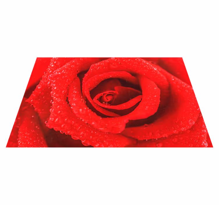 Vinyl Teppich rot große Rose - TenStickers