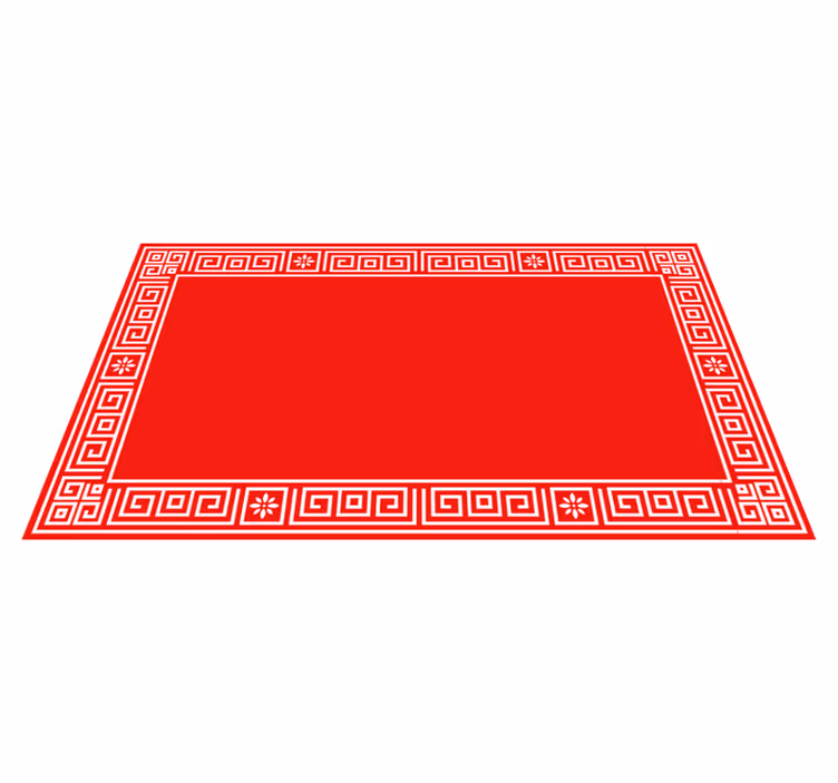 Vinyl Teppich rot klassisches griechisches Design - TenStickers