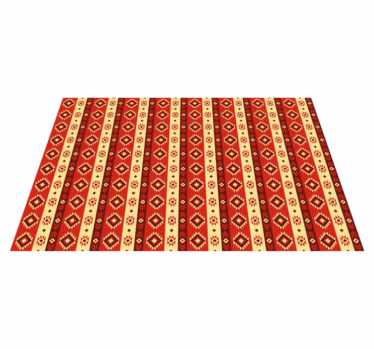 Vinyl Teppich rot ethnisches Muster - TenStickers