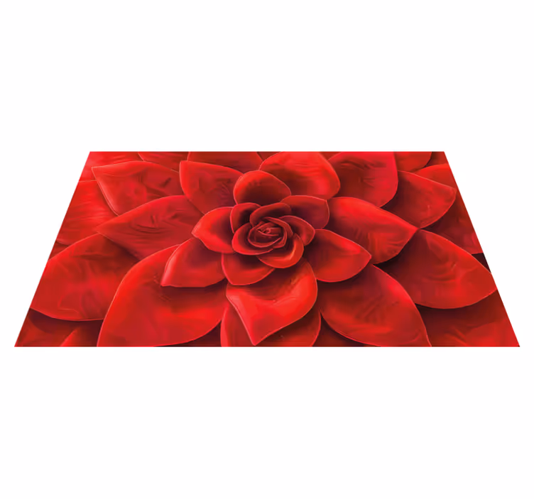 Vinyl Teppich rot Blütenblatt-Design - TenStickers