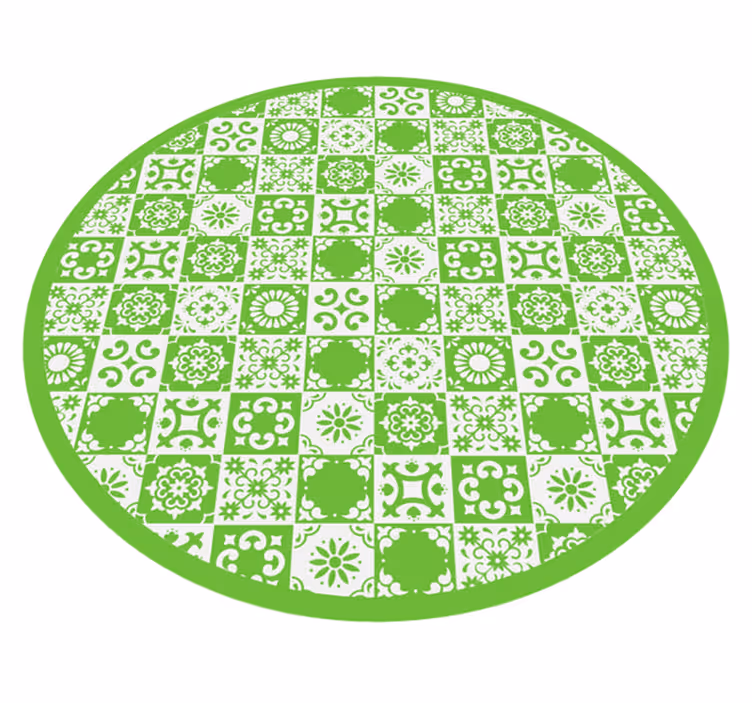 Vinyl Teppich Fliesenoptik geometrisch, mosaik, kreis - TenStickers