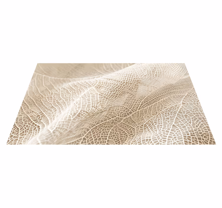 Vinyl Teppich beige minimalistische blätter - TenStickers