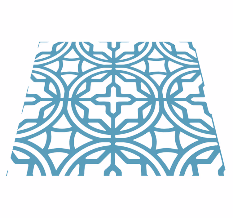 Vinyl Teppich blau klassisches geometrisches Muster - TenStickers